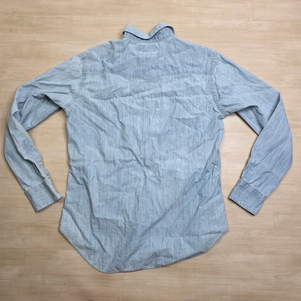 Polo Ralph Lauren New Classic Western Light Wash Size Medium Button Down Shirt